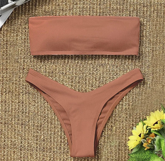 Strapless Bandeau Bikini Set