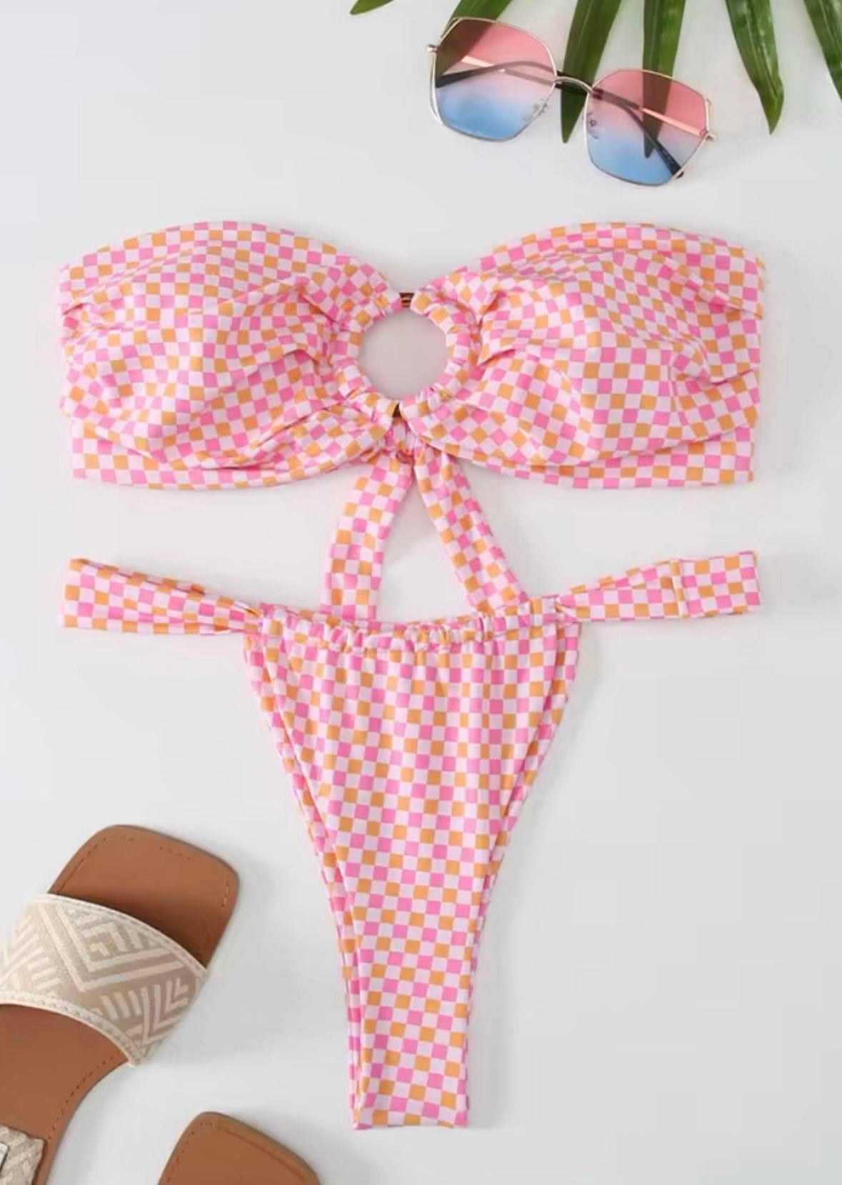 Strapless Bandeau Thong Bikini