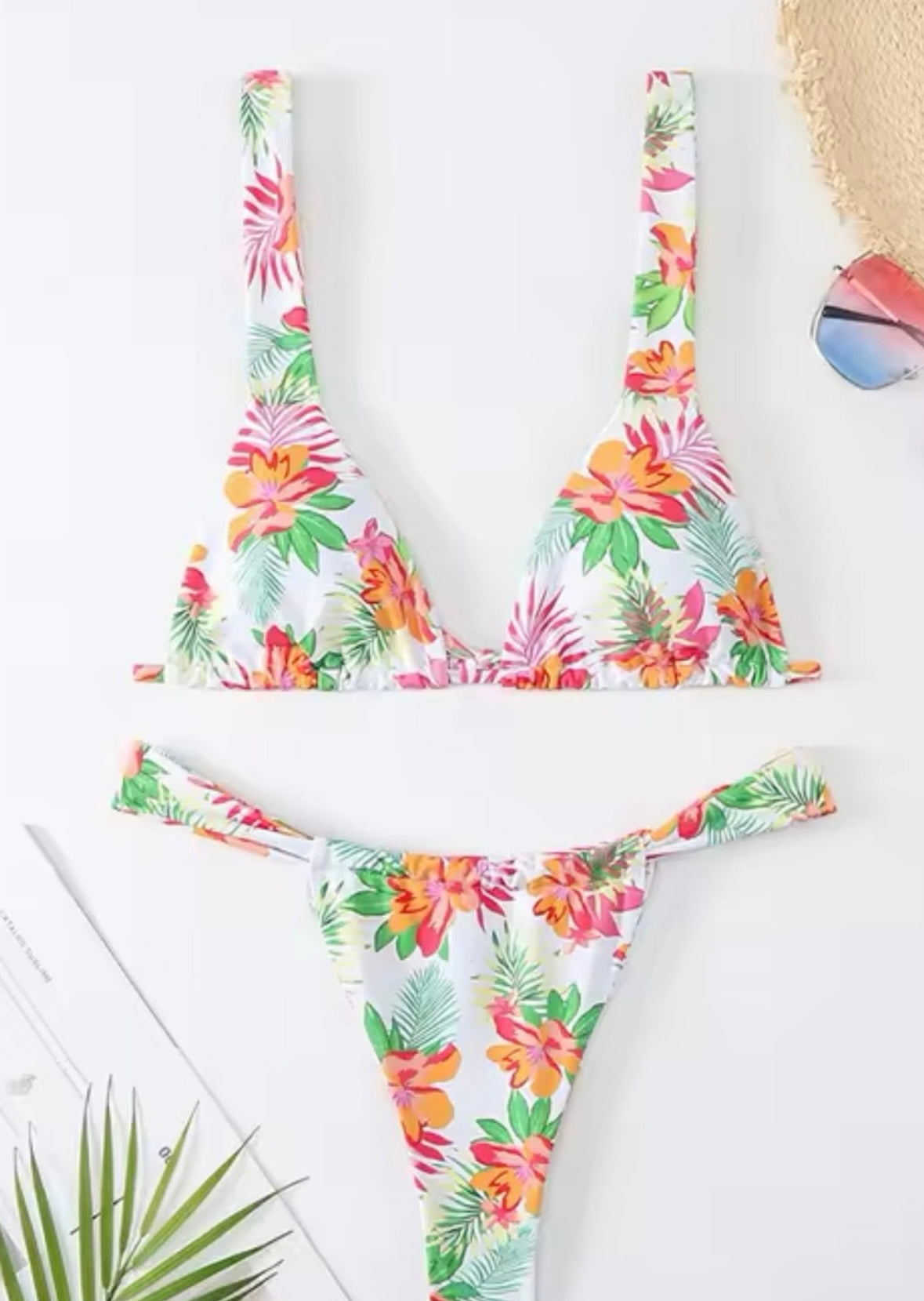Classic Thong Bikini Set ~ Tropical Blossom