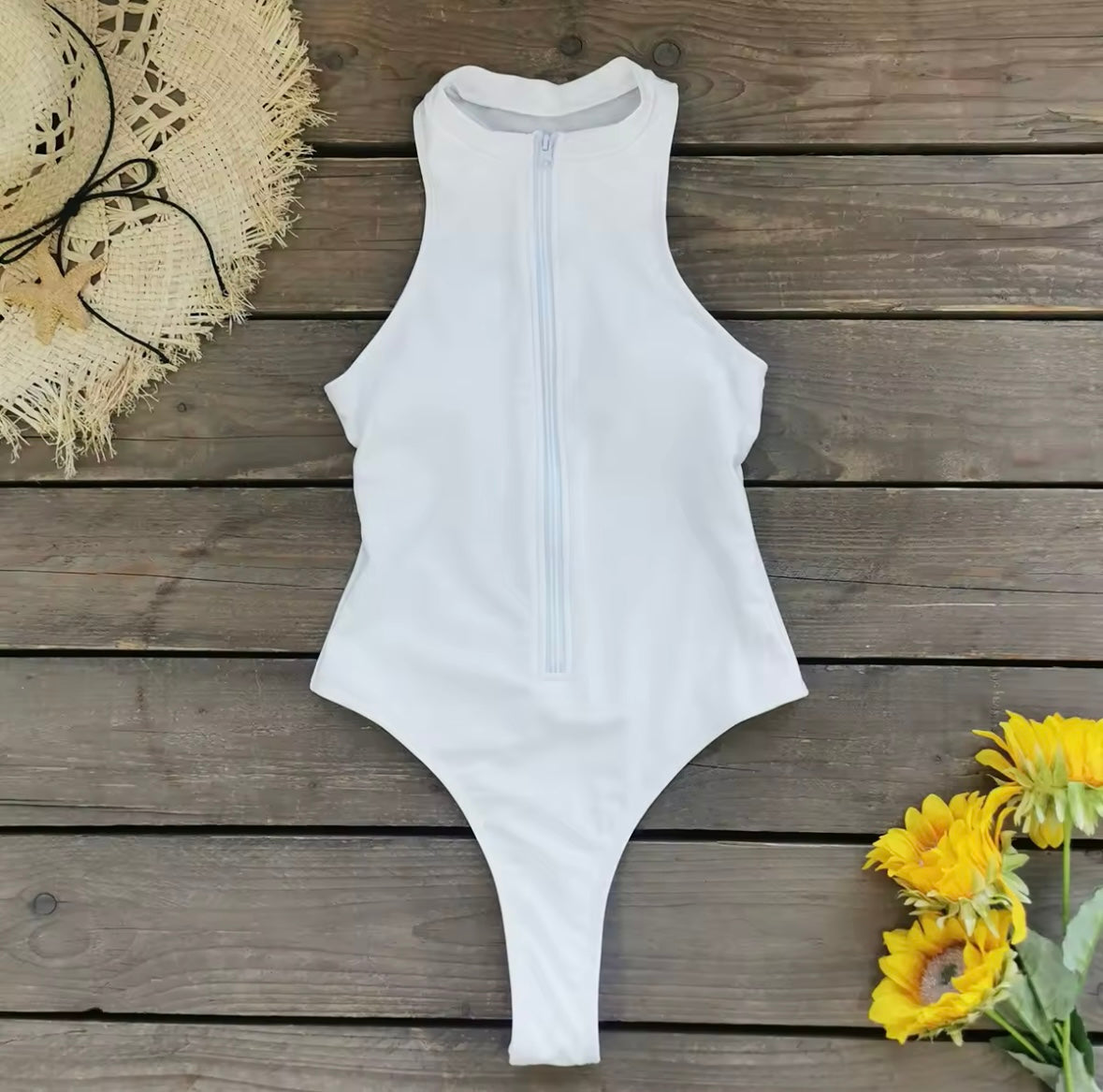 Zipper One Piece Brazilian Bodysuit