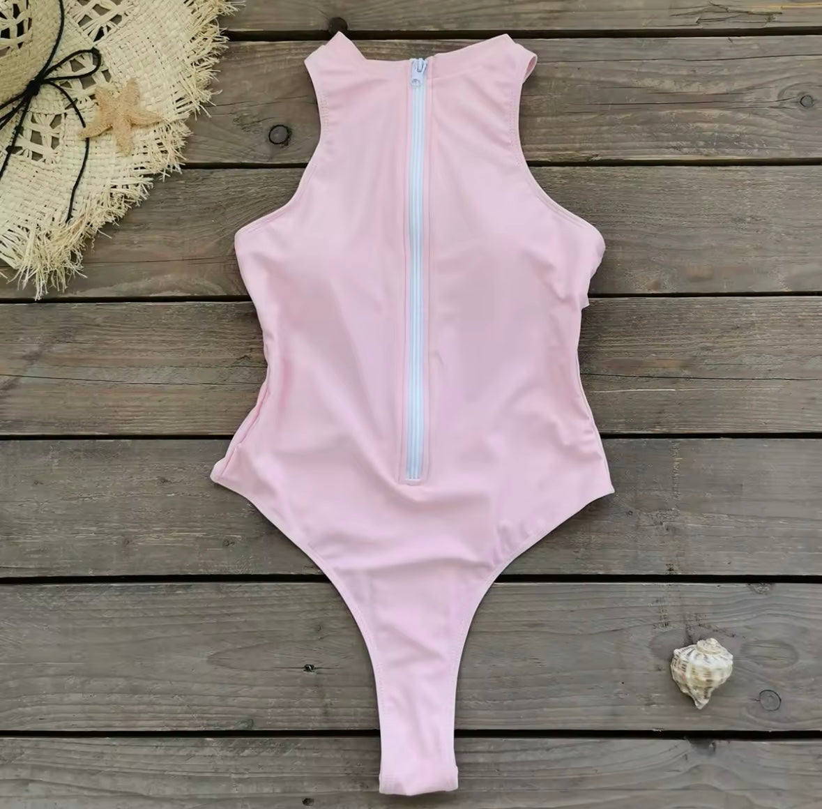 Zipper One Piece Brazilian Bodysuit